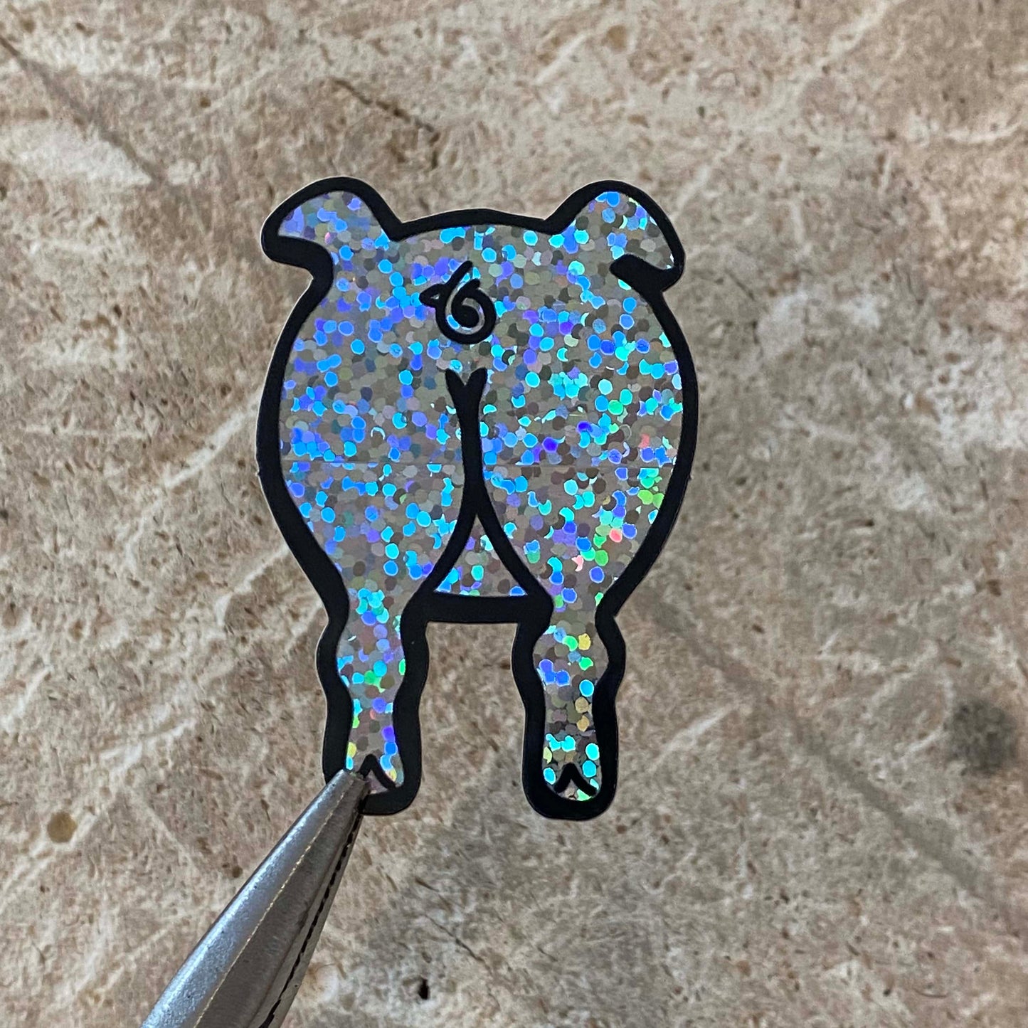FANCY ASS Pig Glitter Sticker