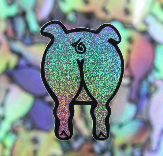 FANCY ASS Pig Glitter Sticker