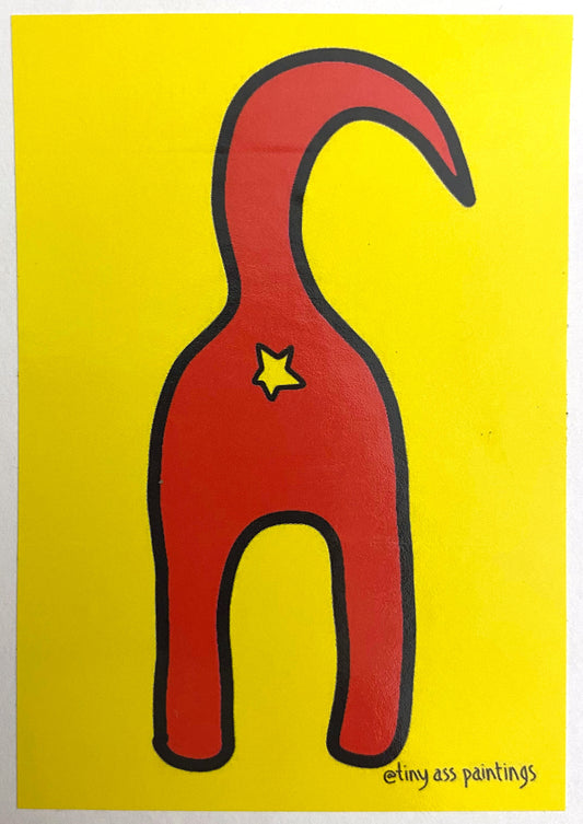 Cat Red & Yellow Sticker